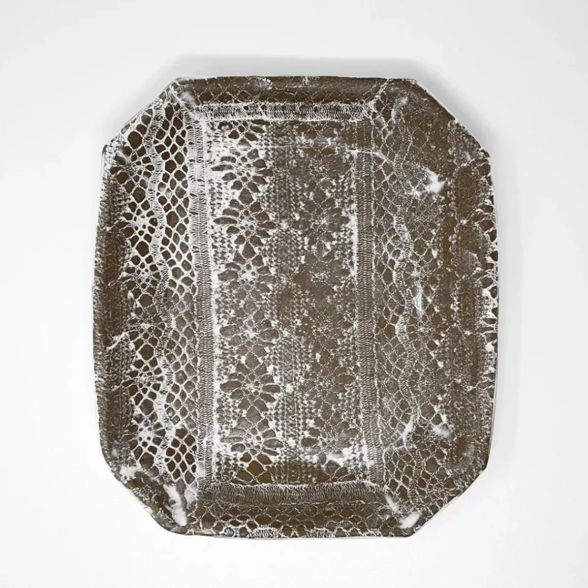 Dentelle Rectangular Raw Clay Plate